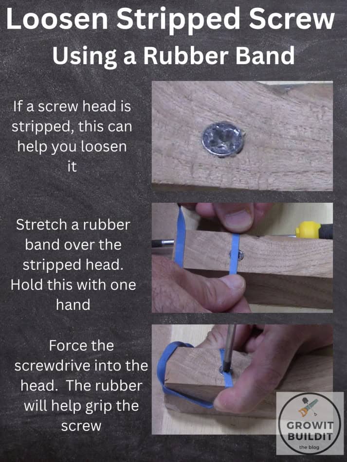 stripped screw rubber band