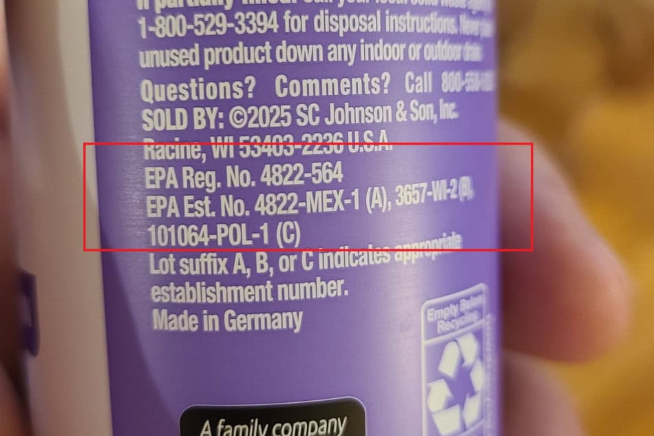 epa registered number repellent